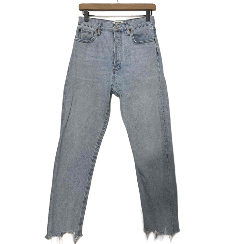 Agolde‎ Blue Frayed Hem Light Wash Jeans Womens Style 90s Pinch Size 26